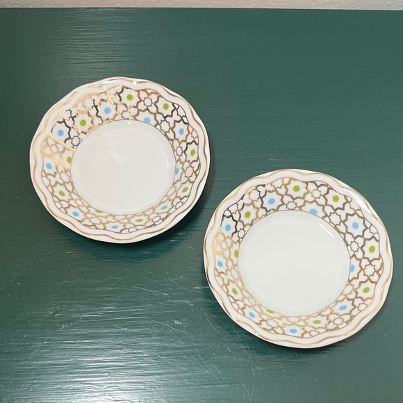 Weisenberg Other - Weisenberg Germany‎ Starburst Fine Porcelain Vintage 1940s Pair Tea Bag Holders